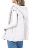 Women's Comfortable Diamond Plaid Hooded Vest Padded Coat