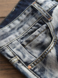 Men's Funky Vintage Distressed Straight Leg Jeans