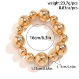 Women's Elastic Strand Classic Round Beads Bracelets