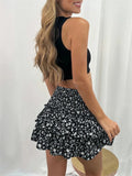 Sweet High-Rise Ruffled Short Skirt for Female