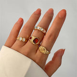 Ladies 4Pcs/Set Elegant Luxury Rhinestone Rings