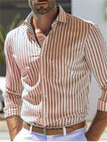 Men's British Style Fashionable Vertical Stripe Shirts