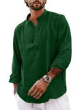 Oversized Streetwear Henley Shirts for Men