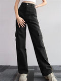 Female Comfort Multi-Pocket Wide Leg Cargo Pants