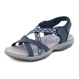 Ethnic Style Cross Strap Velcro Cozy Walking Sandals for Women