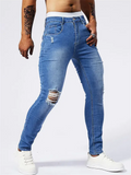 Men's Street Style Ripped Elasticity Summer Skinny Jeans