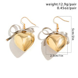 Cute Gift Bowknot Heart-Shaped Earrings for Lady