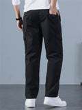 Men's Winter Keep Warm Plush Straight Leg Cargo Pants