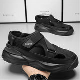 Men's Hook-and-loop Fastener Hollow Out Beach Sandals