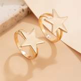 Fashionable Simple 2Pcs/Set Star Rings for Women