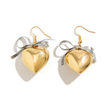 Cute Gift Bowknot Heart-Shaped Earrings for Lady