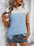 Women's Color Block Striped Texture Casual Shirt