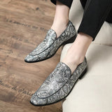 Men's Vintage Paisley Print Square Toe Party Dress Shoes