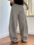 Women's Chic Cozy Oversized Cotton Linen Plaid Trousers