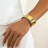 Futuristic Gothic Irregular Metal Cuff Bangles for Women