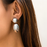 Ladies Round Ball Cobblestone Shaped Drop Earrings