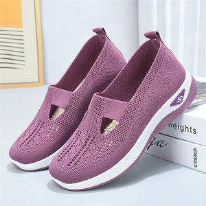 Summer Breathable Mesh Hollow Out Wedge Heel Loafers for Women