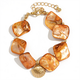 Golden Seashell Charm Irregular Bracelets for Ladies