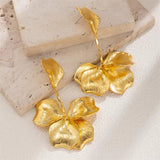 Wedding Party Rose Petal Drop Earrings for Lady