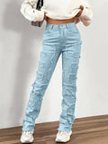 Women's Hip-Hop Raw Edge Mid-Rise Skinny Stacked Jeans