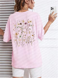 Women's Beautiful Flower Print Cozy Oversized T-shirts