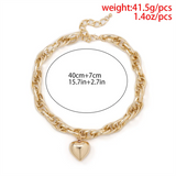 Link Chain Heart Pendant Necklaces for Ladies