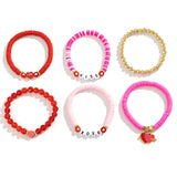 Happy Valentine's Day Super Cute Colorful Love Heart Beaded Bracelets