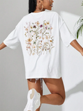 Women's Beautiful Flower Print Cozy Oversized T-shirts