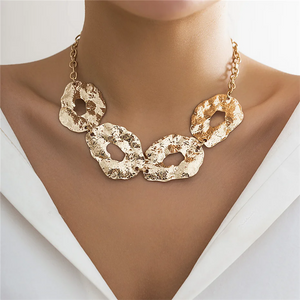 Ladies Exaggerated Irregular Cutout Circle Necklace