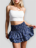 Sweet High-Rise Ruffled Short Skirt for Female