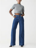 Fashion High-Rise Straight-Leg Regular Loose Jeans for Women