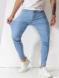 Men's Casual Fashionable Light Blue Stretchy Skinny Jeans