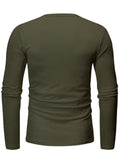 Men's Stretchy Slim Fit Casual Long Sleeve Henley Shirt