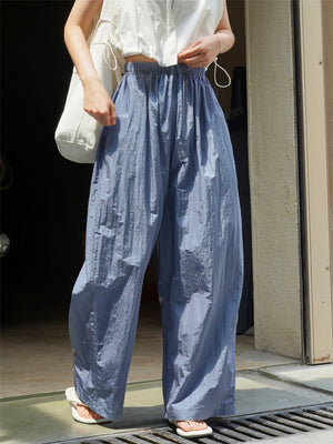 Daily Wear Glossy Plain Baggy Pants for Ladies