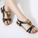 Female Leisure Chic Ethnic Style Beaded Sandals