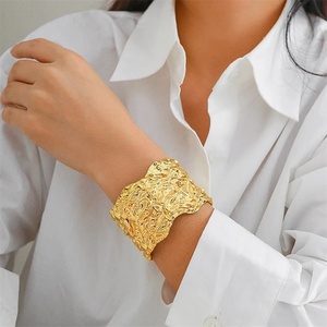 Female Irregular Surface Cuff Bracelet for Party