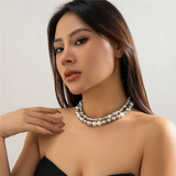 2pcs/Set Chunky Beads Ball Shaped Clavicle Chain Necklaces