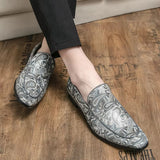 Men's Vintage Paisley Print Square Toe Party Dress Shoes