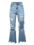 Light Blue Ripped Jeans for Women