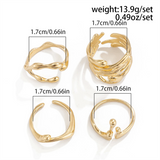 Trendy Irregular Lava Adjustable Rings for Couples