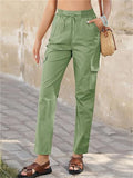 Women's Contrast Color Patchwork Casual Drawstring Pants