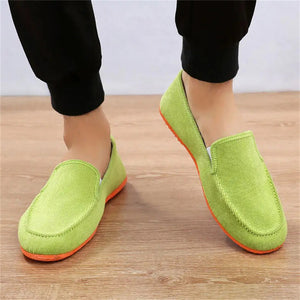 Male Breathable Jogging Slip On Canvas Flat Shoes