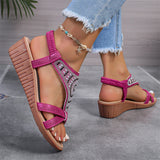 Women's Side Cutout Strap Rhinestone Sequin Sandals