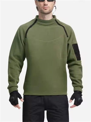 Men's Simple Artificial Fleece Stand Collar Tactical Sweatshirts