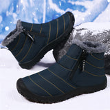 Double Zip Plush Lined Outdoor Ankle Snow Boots for Men