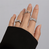 Ladies Stylish Irregular Wave Opening Rings