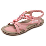 Women's Contrast Color Sparkling Rhinestone Flower Sandals