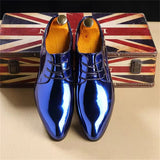 Men's Fashionable Pointed Toe Glossy Artificial Leather Dress Shoes