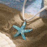 Unique Starfish Pendant Double Layered Rope Necklace