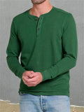 Men's Slim Fit Long Sleeve Knitted Henley Shirts